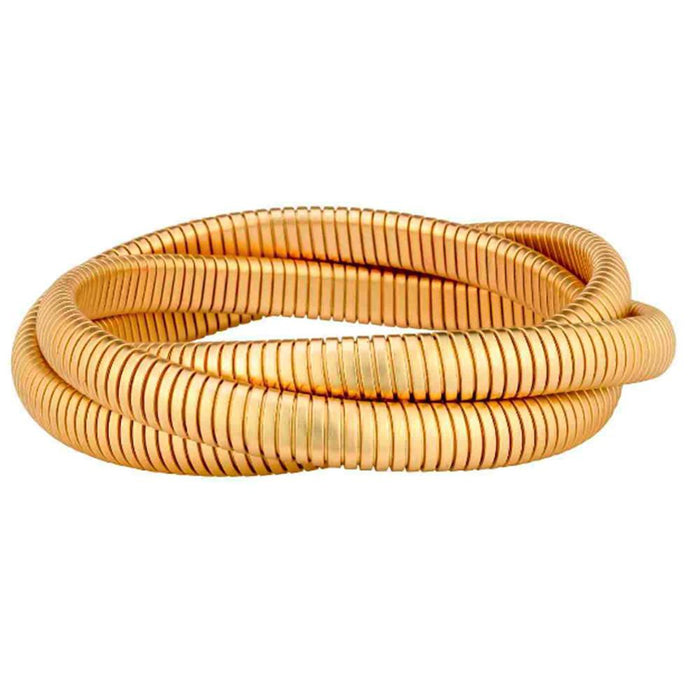 Textured Gold Metal Stretch Bracelet Set