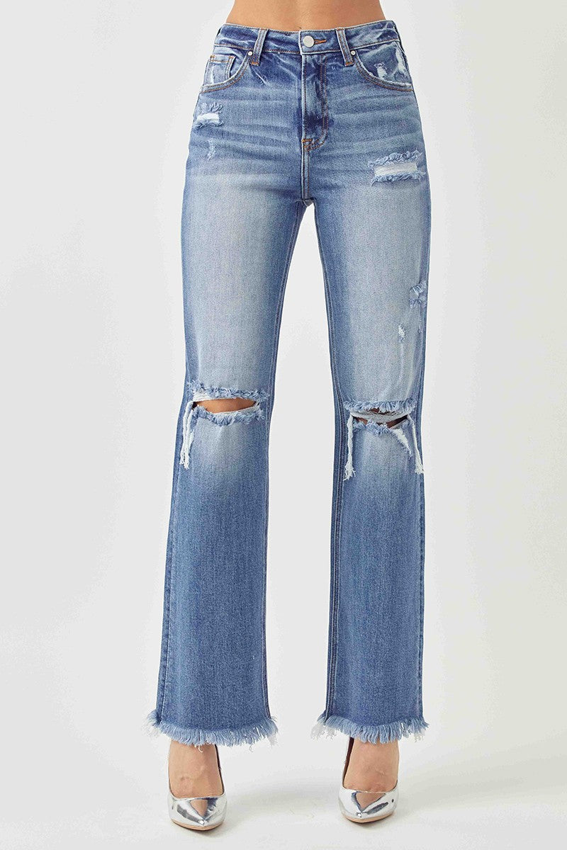 Women's Risen High Rise Straight Jeans