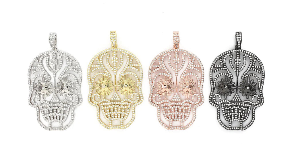 Women's Skull Pendant Necklace Charm- Gold - SoCo Hernando